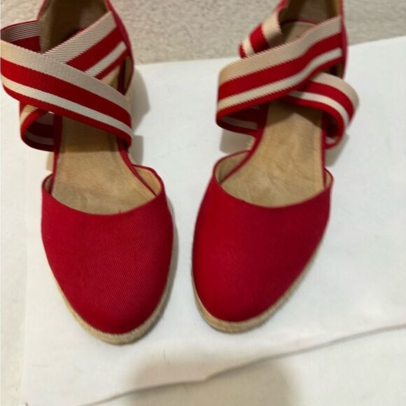 Life Stride Velocity 2.0 Keaton Canvas Espadrille Wedge Sandal Red Size 10M - Picture 10 of 12